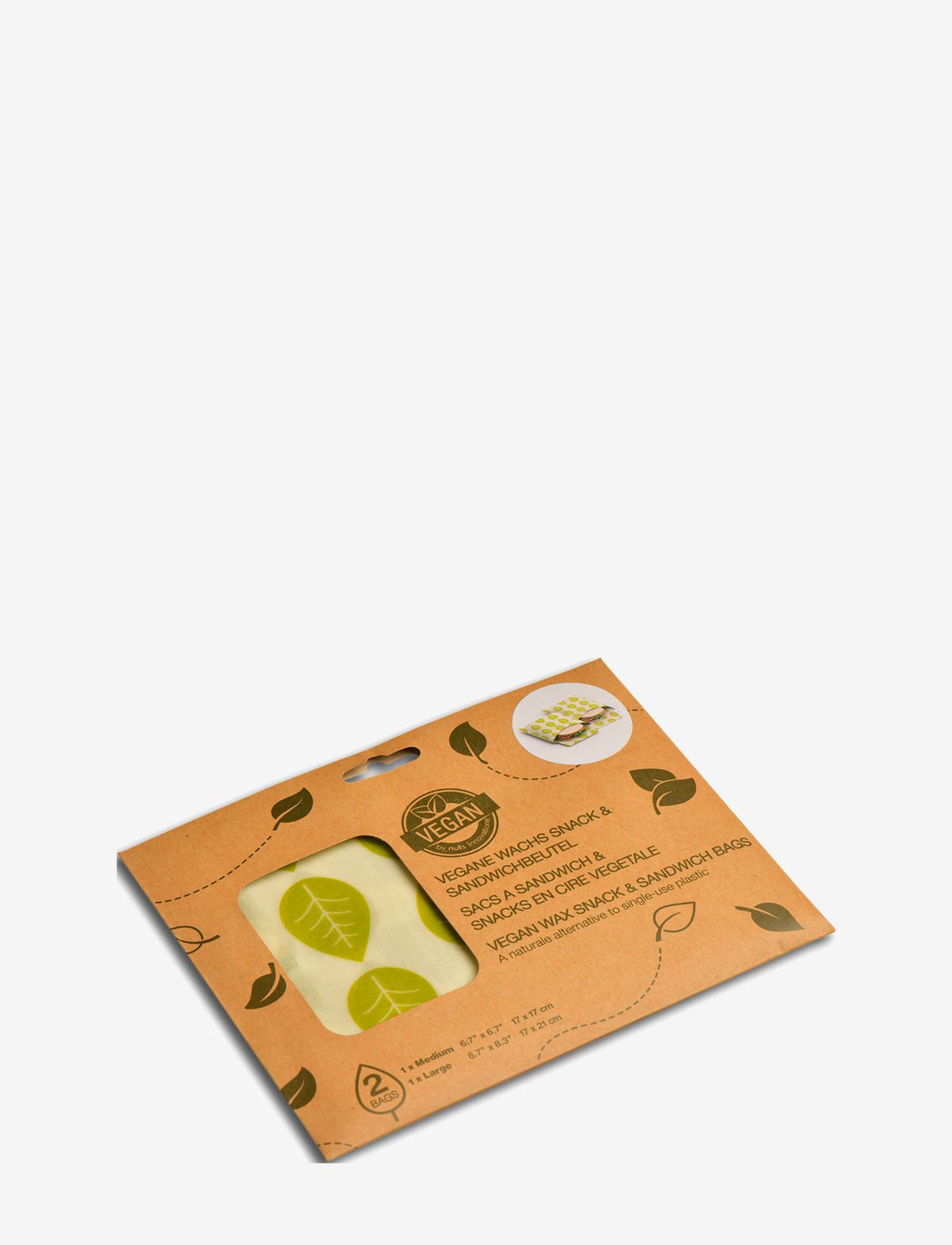 Vegan Wax Wrap Snack & Sandwich 2 pcs set