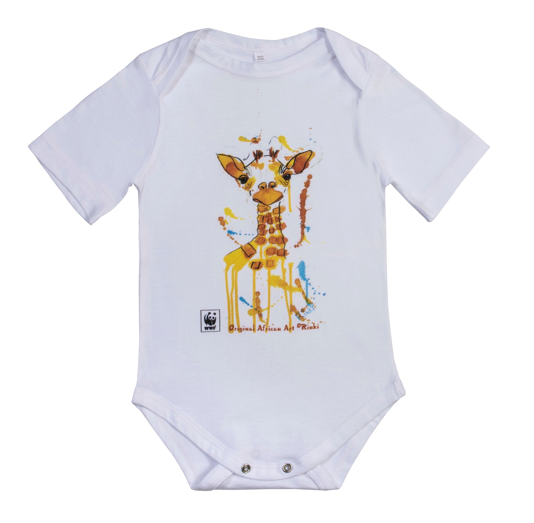 Rinki Curious Giraffe S/Slv Baby Grow