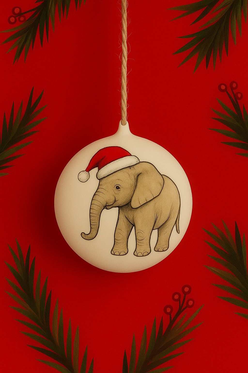 Elephant Ceramic Bauble
