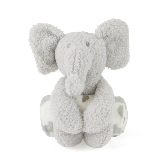 Elephant Fluffy Blanket & Teddy