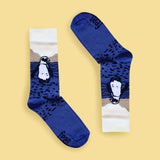 Mens Penguin Rock socks - Indigo Blue