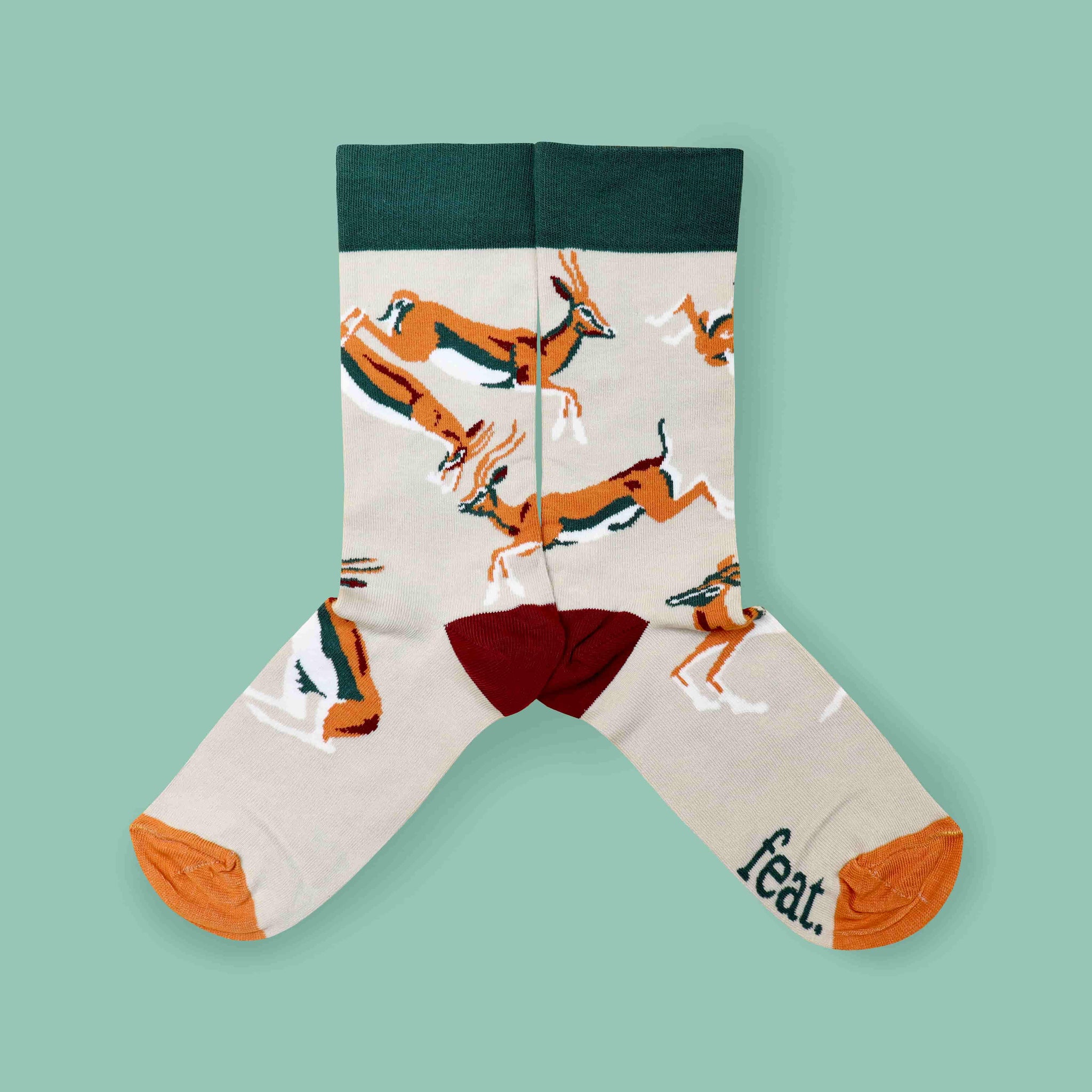 Mens Khaki Stag Party Springbok socks