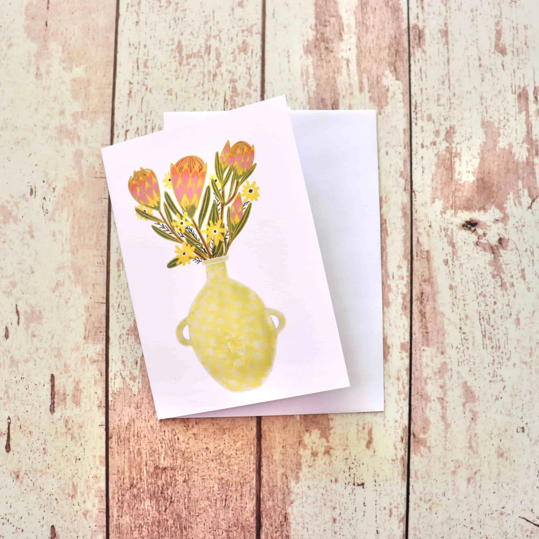 Protea Vase Greeting Card