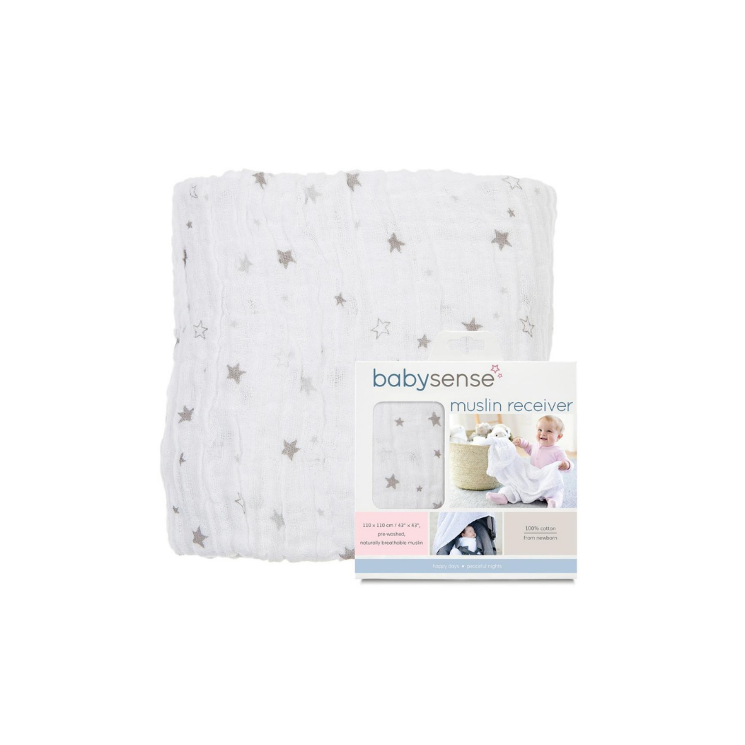Stone Star Print Bamboo Muslin Receiver