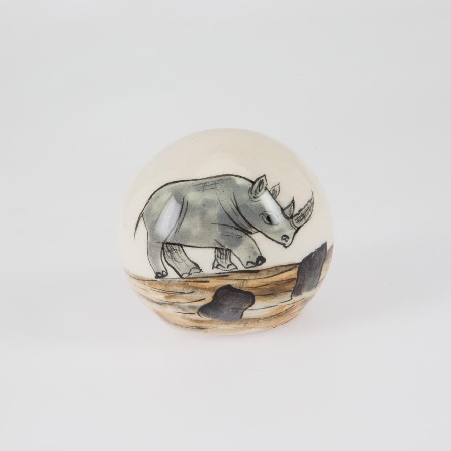 Rhino Ornament – Handcrafted Ceramic