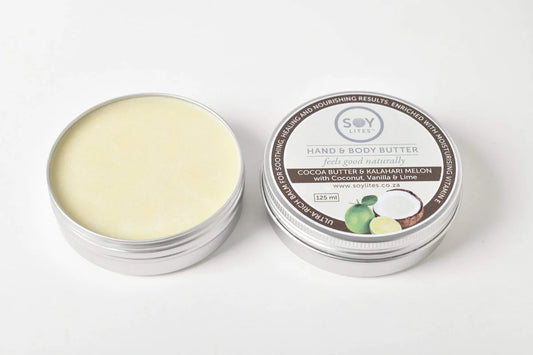 Hand & Body Butter | Cocoa Butter & Kalahari Melon | Coconut, Vanilla & Lime | 125ml