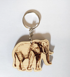Bamboo Elephant Keyring