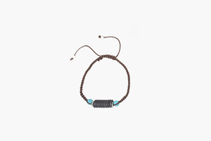 Mulberry Mongoose snare and cord bracelet in turquoise