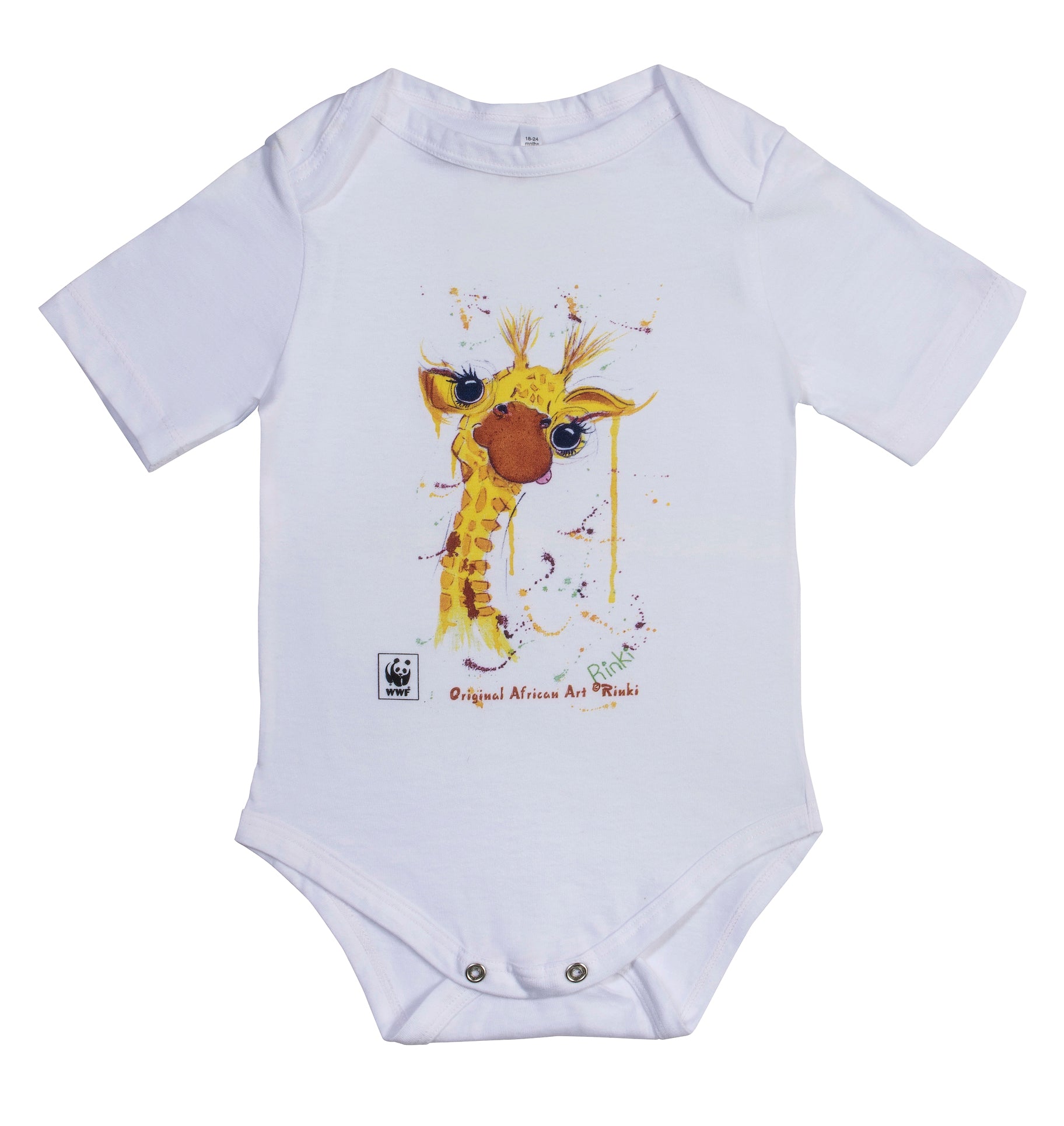 Rinki Cheeky Giraffe S/Slv Baby Grow