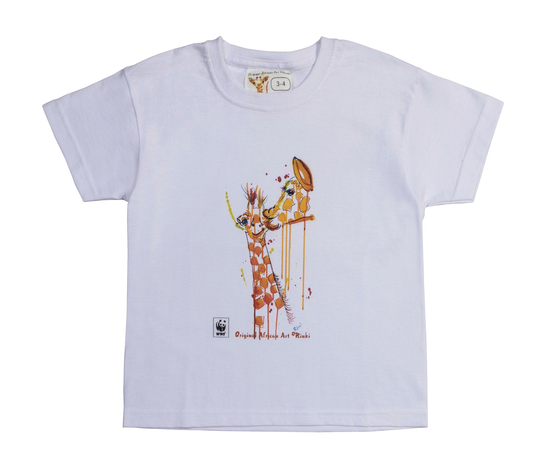 Rinki Giraffe Bath-time White T-shirt