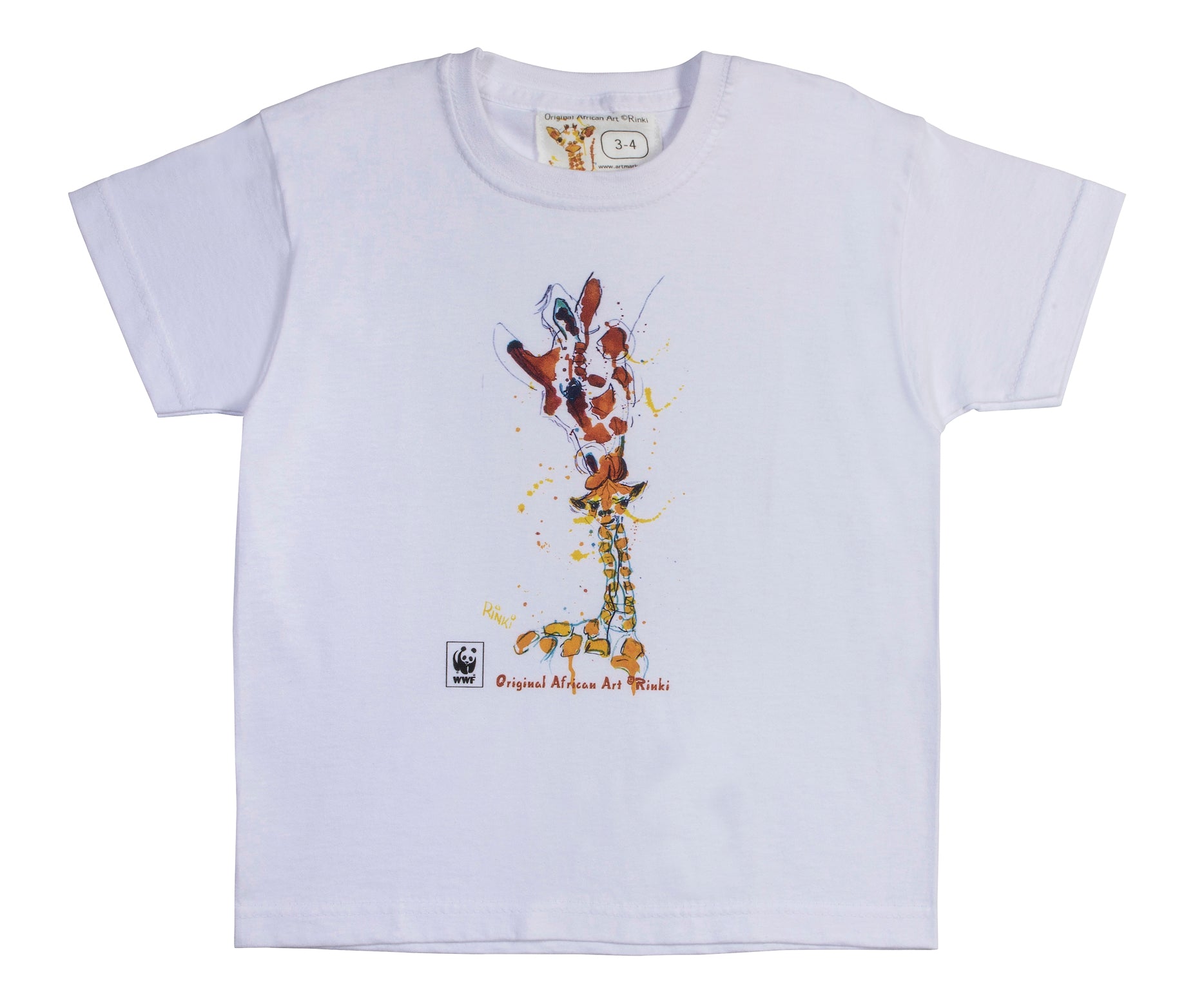 Rinki Mom & Baby Giraffe White T-shirt
