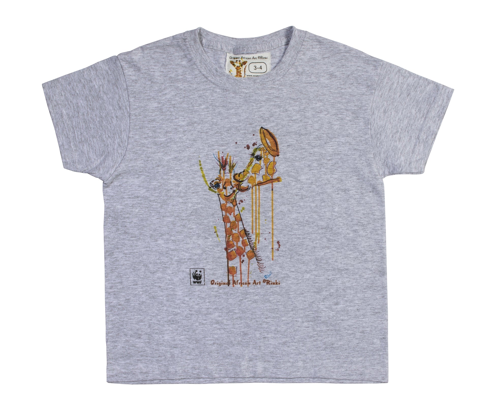 Rinki Giraffe Bath-time Grey T-shirt