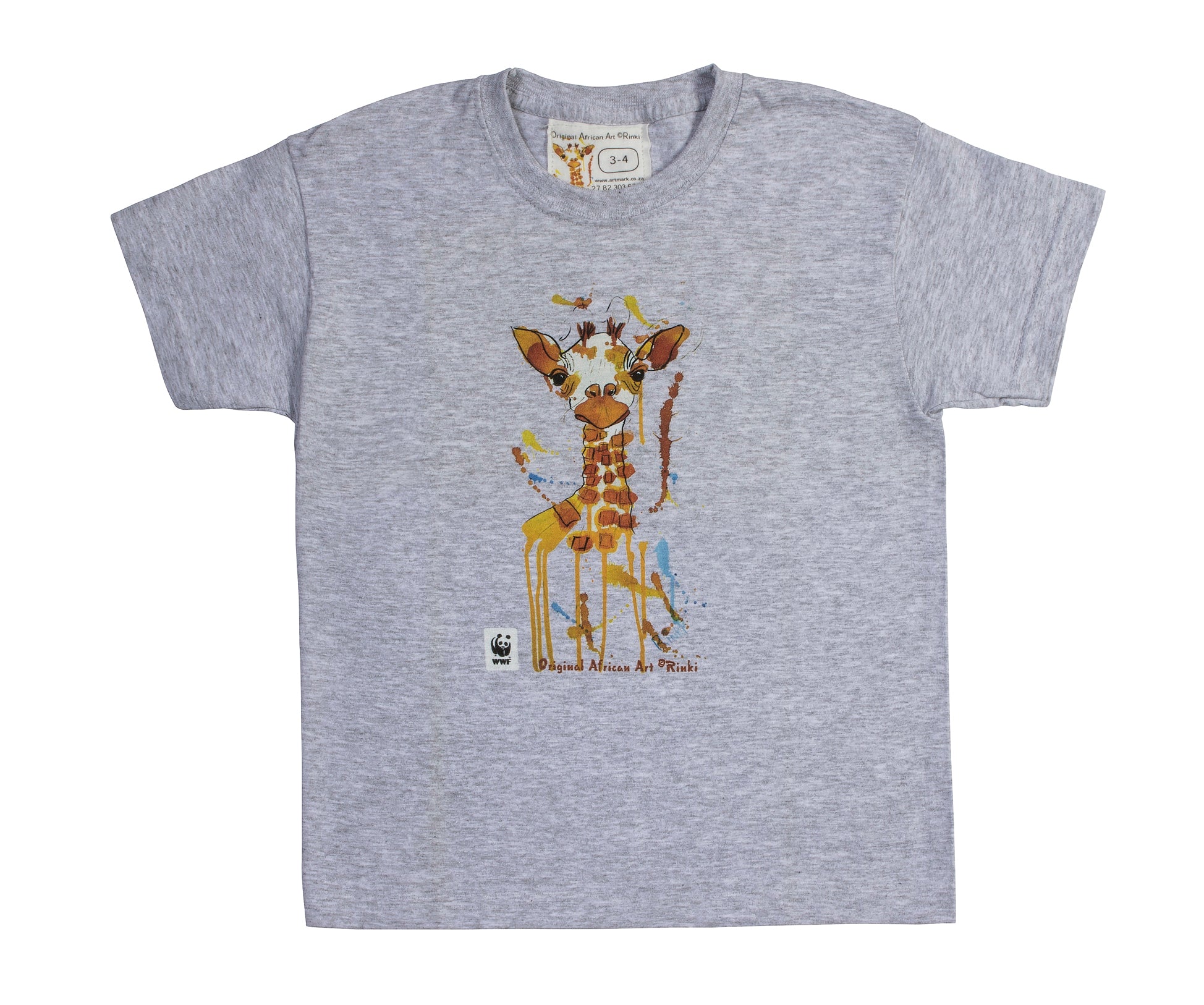 Rinki Curious Giraffe Grey T-shirt