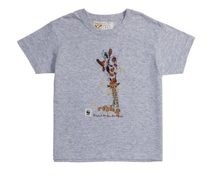 Rinki Mom & Baby Giraffe Grey T-shirt