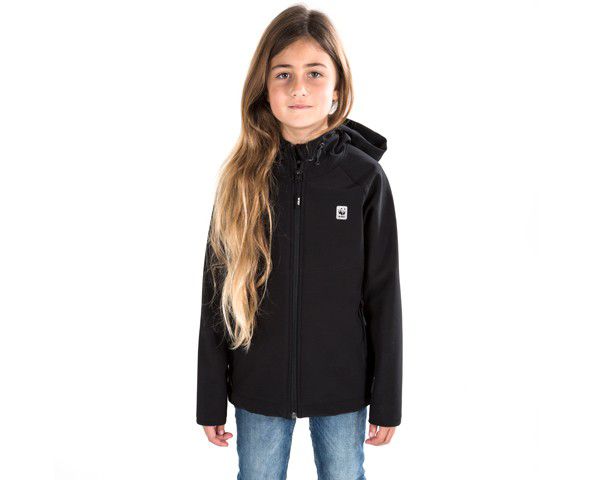 KIDS BLACK LEOPARD SOFTSHELL