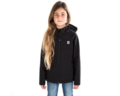 KIDS BLACK LEOPARD SOFTSHELL