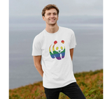 Rainbow Panda Unisex White T-Shirt