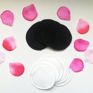 Reusable Bamboo round cotton face pads -Black & White